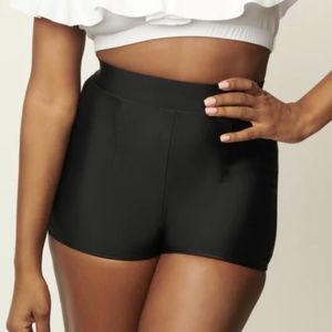 NWOT Black High Waist Swim Shorts - XSmall